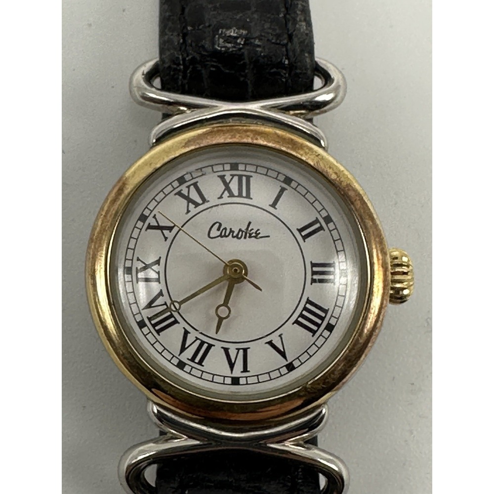 Carolee W1293 Ladies Watch New Battery 23MM 6.75" Leather Band R2‎